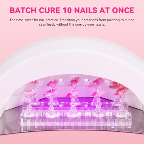 Magnetic Nail Stand Kit for Press On Nails with 200 Tape & Case