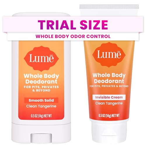 Whole Body Deodorant Mini Bundle - Cream & Solid Stick, 72-Hour Odor Control, Aluminum Free, Clean Tangerine