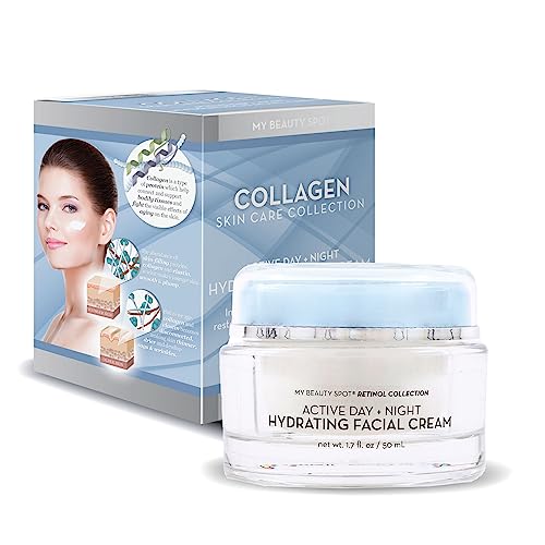 Active Day & Night Hydrating Facial Anti-Aging Cream – Non-Greasy, Fast Absorbing – Anti-Wrinkle, Hydrates, Smooths, Regenerates and Strengthens (Collagen)