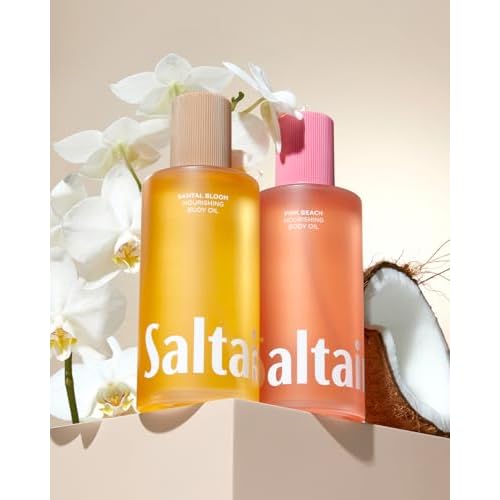 Saltair Body Oil. Jumbo Size Santal Bloom After Shower and Bath Oil for Women and Men. Botanical, Non-Greasy, and Well-Absorbing Moisturizer for Hydrating Dry Skin ? 10oz Bottle
