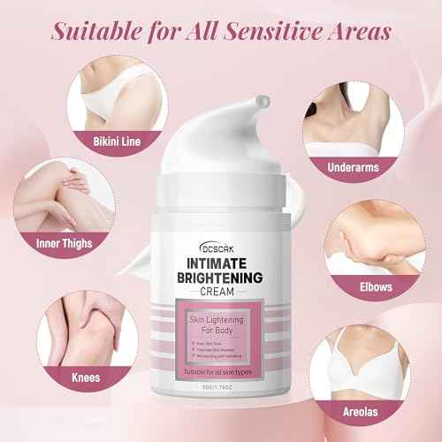 Skin Lightening Cream for Intimate Area Dark Spot Remover Skin Whitening Cream for Sensitive Part Underarms, Inner Thighs, Bikini Line, Knees and Elbows Bleaching Body Cream (1.76 Fl Oz)