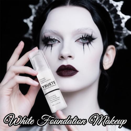 White Liquid Foundation for Halloween Makeup - Full Coverage Waterproof