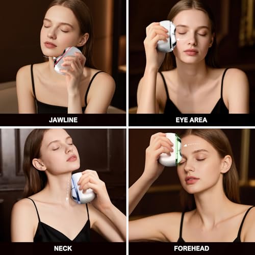 Electric Gua Sha Facial Massager with Red Light Therapy & Hot/Cold