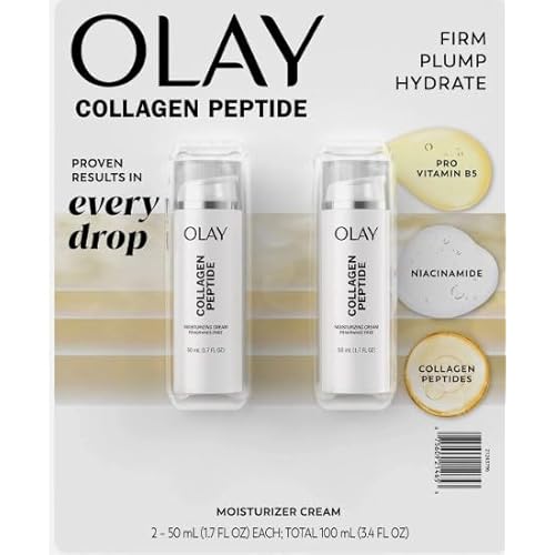 Olay Collagen Peptide Firming Plumping Facial Moisture Cream, 1.7 floz, 2pk