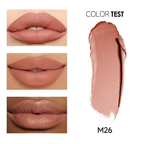 CARSLAN Matte Lipstick Hydrating Lip Color Makeup, Highly Pigmented Lipstick with Moisturizing Formula, Lightweight, Smooth, M26