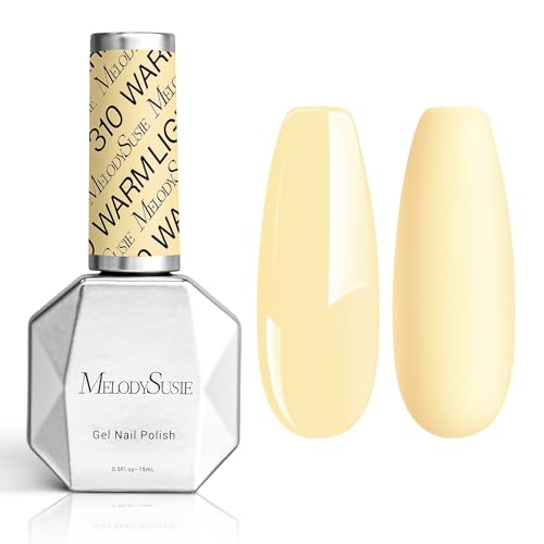 MelodySusie Creamy Yellow Thick Gel Nail Polish 0.5 fl oz - A--Creamy Yellow-310