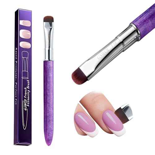 French Tip & Nail Cleaning Brush - Dual Function Gel Polish Clean Up Tool with Custom Firm Bristles for Professional Manicure (F18)