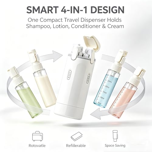 4 in 1 Travel Dispenser Bottle,30ML Refillable Toiletries