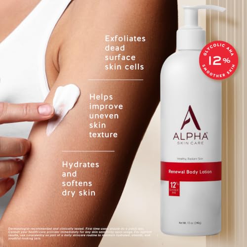 Alpha Skin Care Renewal Body Lotion, 12% Glycolic AHA, 12 Fl Oz