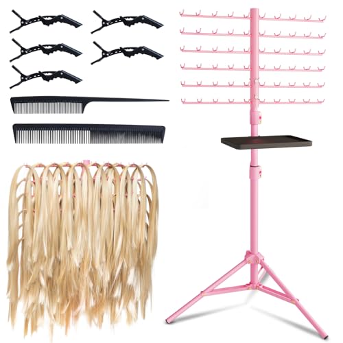 120-Peg Metal Hair Braiding Rack with Tray Stand