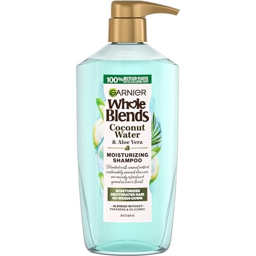 Garnier Whole Blends Coconut Water & Aloe Vera Refreshing Shampoo for Normal Hair, 26.6 Fl Oz, 1 Count (Packaging May Vary)