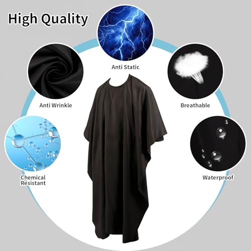 Professional Hair Cutting Cape 2 Pack with Adjustable Snap Closure - Salon Barber Cape