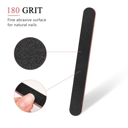 10 Pack Double Sided Nail Files 100/180 Grit Emery Boards for Manicure & Pedicure