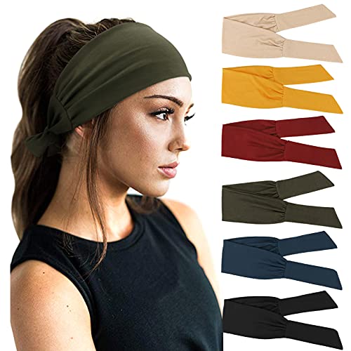 DRESHOW 6 Pack Adjustable Headbands for Women | Non-Slip Sports Hair Bands