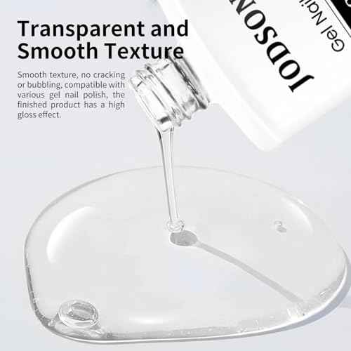 JODSONE 2 Bottles 18ml Top Coat Base Coat Gel Polish Set Compatible for Nail Salon Bright Surface, Girl Gift and At Home DIY Need U V Lamp Curing