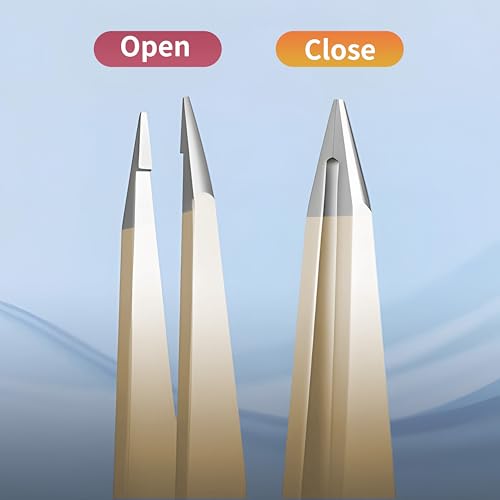 Pointed Tweezers for Women Facial Hair, Professional Stainless Steel Tweezers for Eyebrow, Chin Hair and Ingrown Hair Removal (Gold)