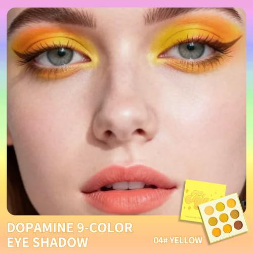 9-Color Yellow Gold Eyeshadow Palette – Matte & Shimmer
