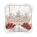 Foyte Baroque Gold Crown Tiara with Rhinestones for Brides