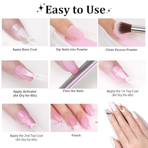 Glitter White Nail Dip Powder - 1 oz Long-Lasting Pro Manicure