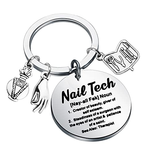 UJIMS Nail Technician Gifts Nail Lover Keychain Nail Graduation Jewelry for Women Manicurist Gift Beautician Jewelry (Nail Lover Keychain)