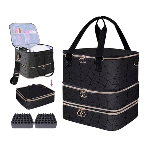 Nail Polish Organizer Case - Holds 84 Bottles, 3-Layer Storage