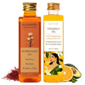 Auravedic Kumkumadi Saffron & Vitamin C Oil | Hydrating Face Moisturizer | Helps Reduce Fine Lines & Nourishes Dry, Dull Skin | Natural Facial Massage Oil | 3.38 Fl Oz (Pack of 2)