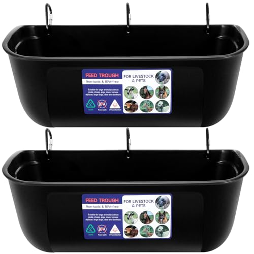 Goovilla 9 Quart Hanging Livestock Feeder Trough, 2 Pack