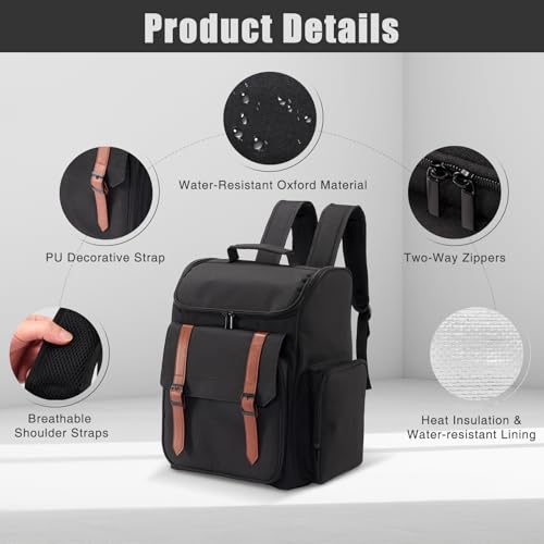 Hautton Traveling Barber Bag, Large Capacity Travel Hairdresser Case with Shoulder Strap Hairstylist Cosmetology Backpack for Hair Cutting Tools Barber Essential Supplies -Black