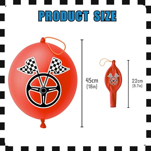72 PCS Checkered Party Favors ? 48 Pre-Cut Temporary Tattoos & 24 Checkered Punch Balloons Themed Birthday Party Decorations Supplies Favors Gifts Goodie Bag Fillers Classroom Rewards for Boys Girls