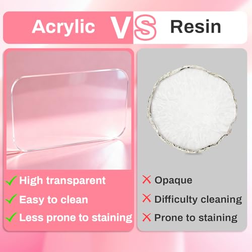 Acrylic Nail Art Palette - Transparent Gel Polish Mixing Plate for Nail Design