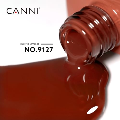 CANNI Burnt Umber Red Gel Nail Polish - High Gloss, Soak Off, 1Pcs