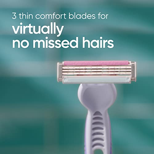 Women's Disposable Razors - 3-Blade Close Shave, 8 Count