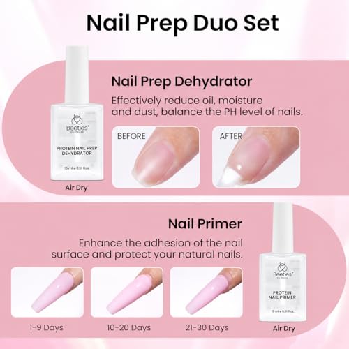 Beetles Nail Tips Kit with Mini UV Lamp & Nail Prep - 256PCS