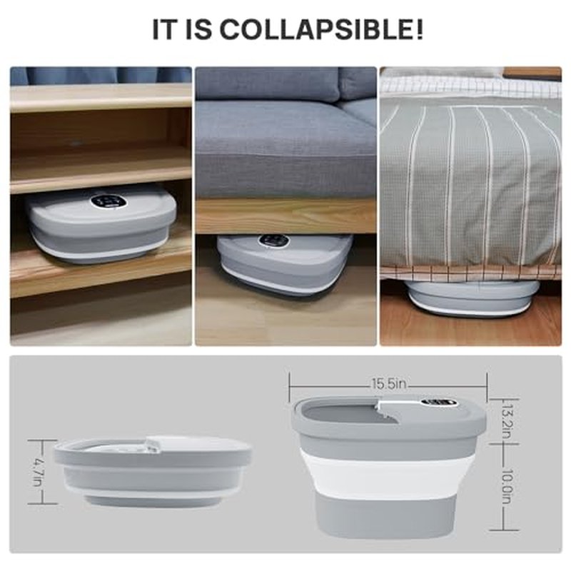 HOSPAN Collapsible Foot Spa with Heat, Bubble & Shiatsu Massage
