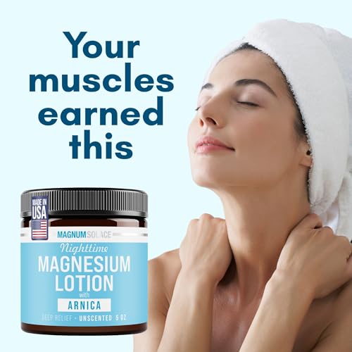 Nighttime Magnesium Lotion for Kids - with Arnica ? Soothing Relief & Relaxation, Highly Concentrated Magnesium for Muscles ? Apply to Legs or Feet Before Bed ? Skin-Friendly for Babies and Kids