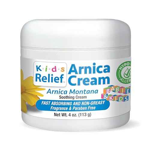 Kids Relief Arnica Cream, Natural, Soothing, Non Greasy, Hypo-Allergenic and Unscented Cream, 4 oz (Pack of 1)