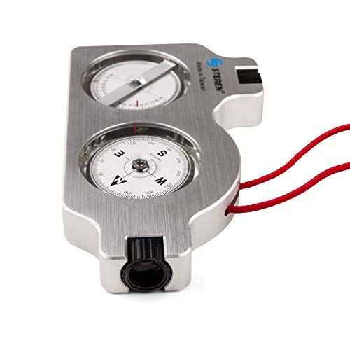 STEREN Multifunctional Surveyor Compass with Clinometer | Durable Aluminum Satellite Finder & Inclinometer | Accurate Tripod-Mountable Compass for Forestry, Offroad Surveying, and Site Navigation