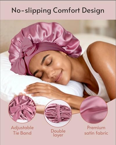 Yanideer Gold One Size Satin Bonnet Set for Curly Hair – Sleep & Protect