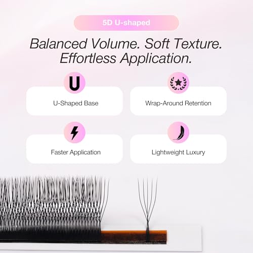 CURACORO 5D Clover Lash Extensions U-Shape 7-15mm D Curl