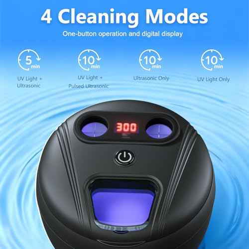 Dental Ultrasonic Retainer Cleaner Machine - Dental Cleaning Pod for Denture, Mouth Guard, Aligner, Night Guard, Braces, Toothbrush Heads, Jewelry, 45kHz Sonic Cleaner with Digital Timer & 200ML