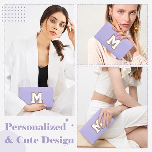 Personalized Makeup Bag with Initial Patch - PU Leather Cosmetic Pouch