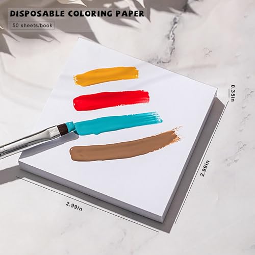 100pcs Nail Art Palette Paper - Double-Sided Disposable 3x3"