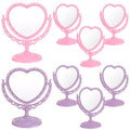 8 Pcs Heart Mirror Purple Pink Heart Shaped Mirror Spa Party Supplies for Girls Makeup Spa Birthday Party Favors