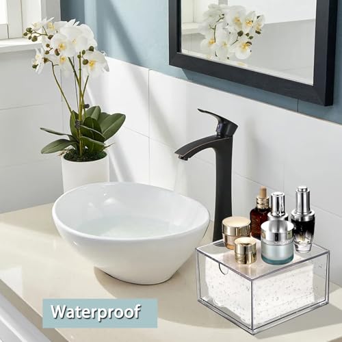 Sumnacon Clear Plastic Face Towel Holder with Drawer Storage