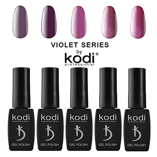 Kodi Professional VIOLET series Gel Nail Polish Color 8ml. Basic Collection (0.27 fl oz) Gel LED/UV Nail Coat Soak Off Original (10 V, 8ml. (mulberry)), 1