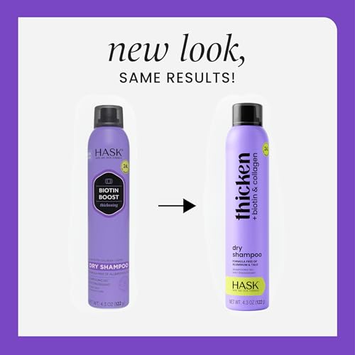 HASK Biotin Boost Thickening Dry Shampoo ? Absorbs Oil, Adds Volume & Lift, Strengthens Strands, No Sulfates or Parabens, Cruelty-Free ? 8.1oz