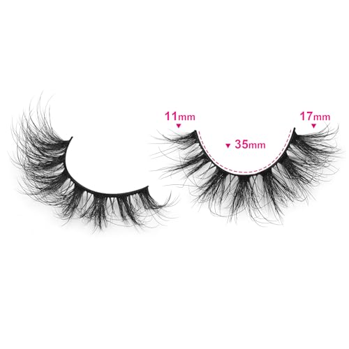 Natural Lashes Wispy Eyelashes Cat Eye False Eyelashes Strip 3D Fake Eyelashes 17MM Fluffy Faux Mink Lashes 6 Pairs