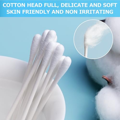 Cotton Swabs 100 Pack - Individually Wrapped Double-Tipped Ear & Makeup Tips, Organic & Biodegradable