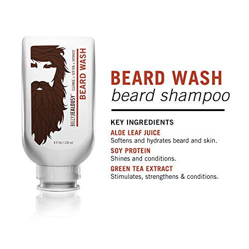 Billy Jealousy Beard Wash for Smooth, Manageable & Frizz-free Facial Hair, Beard Care Enriched with Hydrating Aloe & Strengthening & Conditioning Green Tea Extract