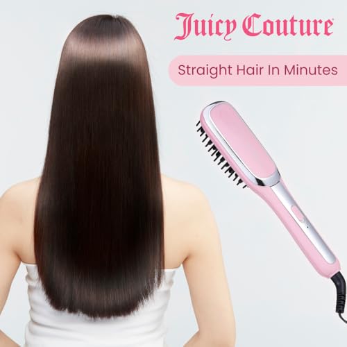 Juicy Couture - Heated Straightening Brush, Sleek & Smooth Hair in Minutes (Pink)